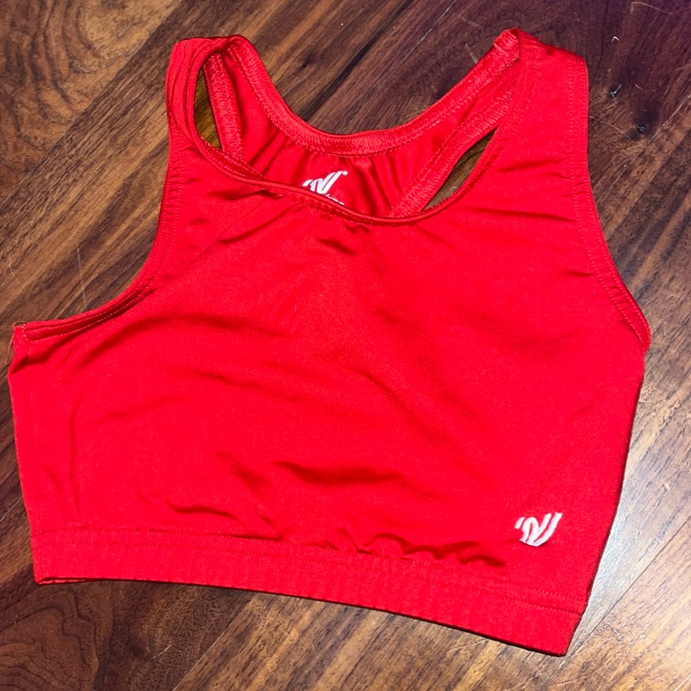 Red Varsity Spirit Sports bra